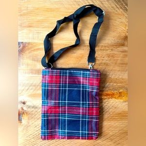 Blue and Red Plaid Deep Pocket Purse